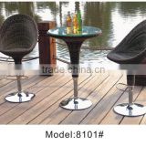 3 piece bar set pub set adjustable bar chairs with table wicker/rattan