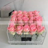 Pink Glitter/Flower Acrylic Large Square Box