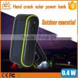 Dual USB 2.1A Portable Solar Mobile Charger in Power Bank, Hand Crank Power Solar Charger thumbnail-3