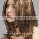 Hand tied streak hair color wig , lace front wig, synthtic front lace wigs