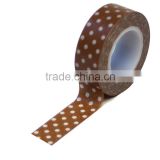 Wholesale YIWU FACTORY adhesive masking tape Washi Tape 15mm x 10m Washi Tape Trendy Tape Brown Polka Dot Decorative Paper Tape
