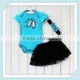 New Arrival Baby 3pcs Clothing Sets Cotton Short Sleeve Romper+Tutu Skirt+Headband 0-2yrs Infant &Toddlers