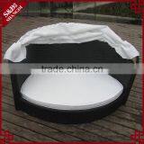 Pet Furniture All Weather Black Wicker Woven Luxury Pet Bed With Canopy thumbnail-2