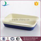 Good Quality Rectangular Dark Blue Ceramic Bakeware for Home thumbnail-1