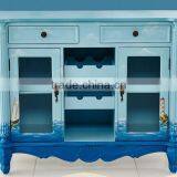 Mediterranean Style Sideboard, Sailing Boat Handpainting Dining Room Cupboard, Wooden Double Door Kitchen Cabinet (BF01-X1150) thumbnail-5