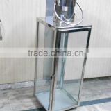 stainless steel outdoor large clear glass hurricane lantern / Steel Candle lanterns Manufacturer from India