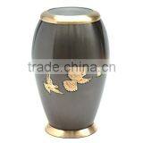 Manufacturer of Indian Cremation Urns in Brass With Bird Printing thumbnail-1