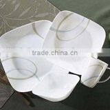 Tableware 16 Pieces Square Ceramic White Dinner Sets thumbnail-2