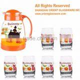 1500ml Halloween Christmas Fruit Color Printing Glass Jug Set Drinking Glass Jug Set Decanter and Carafer thumbnail-2