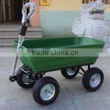 110L Four Wheel Garden Dump Usage Plastic Tray Tool Cart TC2135 thumbnail-1