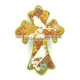 Religious Wooden MDF Resin Bird and Leaf Print Tableware Hanging Unique Wall Crosses thumbnail-3