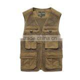 2017 New Arrival Plus Size Male Outdoor Casual Multi-pocket Film Vest Fishing Mesh Vest Jacket L-4XL thumbnail-1