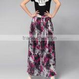 New Arrival Fashion Summer Floral Print Ladies Chiffon Culotte Pants thumbnail-4