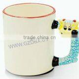 Ceramic Sublimation Printing Animal Handle Mugs/cups