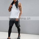 High Quality New Design Custom Grey White Color Gym Wear Comfortable 100% Polyester Micromesh Fashion Men's Sport Dry Fit Vest thumbnail-4