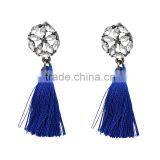 Bohemian Jewelry Zircon Gems With Long Colorful Tassel Charms Earrings for Women thumbnail-3