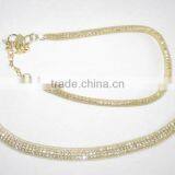 OLD TONE CHAIN Filled With Crystal Delicate PAYAL Anklets Pair thumbnail-3