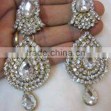 PEARL CRYSTAL RANI HAAR Gold Plated BRIDAL Necklace EARRING Set thumbnail-3