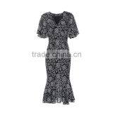 Maxnegio Floral Print Bohemian Dress v Neck Border Print Fabric Dress thumbnail-6