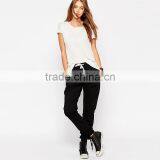 Womens New Fashion Casual Jogger Pants & Trousers Blank Black thumbnail-1
