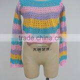 New Fashion Ladies Long Sleeve Summer Crochet Blouses thumbnail-1