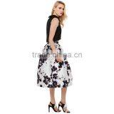 MGOO High Quality Imported Women White Umbrella Skirt With Floral Print High Waist Street Style 15146A368 thumbnail-4