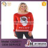 2016 Latest Cashmere Sweater for Female Christmas Black Santa thumbnail-1