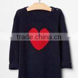 Intarsia Heart Pattern Sweater Dress thumbnail-1
