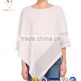 Stripe Hand Knitted Pure Cashmere Poncho Shawl thumbnail-1