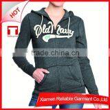 Women's Zipper Cheap Plain Grey Hoodies thumbnail-1