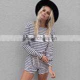 Oem Service Runwaylover Long Sleeve Ladies Stripe Playsuit thumbnail-1