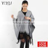 2017 Autumn New Women's Elegant Socialite Cashmere Tassel Cardigan Sweaters Batwing Sleeves Scarf Cape Outwear Good Quality thumbnail-3