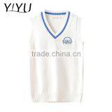 Hot Sale Women White Cotton Japanese School Uniform Sweater Vests thumbnail-1