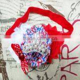 Manufacture Glitter Rhinestoned Shabby Flowers Headband In Red Polka Dot Bow thumbnail-5