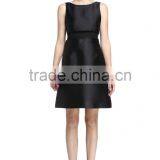 Ladies Black Sleeveless False Two Pieces Combined Formal Dress thumbnail-1