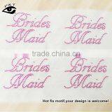 Bride Rhinestone Transfers Hot Fix Rhinestone Wedding Motifs Crystal Heat Transfers for Clothing thumbnail-1