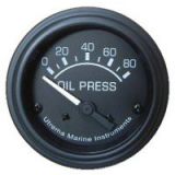 Utrema Black Marine Oil Pressure Gauge 2-1/16 in.