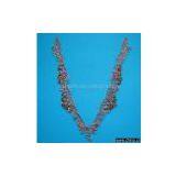Sell Silver Silk Embroidery on Organza With Handcraft Nailing Beads and Sequins thumbnail-1