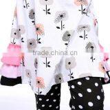 Wholesale Boutique Girl Clothes Ruffle Pants Flower Pattern Kids Outfit thumbnail-4
