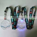 Round Led Flashing Pendant Necklace Glow W/lanyard