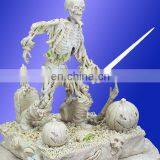 clay human skeleton statue