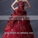 Grace Karin Long Floor Length Red Prom Wedding Evening Dress Bridal Gown CL2516 thumbnail-4