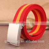 Fashion White Unisex Cotton Fabric Casual Custom Canvas Woven Belt