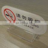 Square White Acrylic Sign Holder Folding Acrylic no Smoking Sign Stand thumbnail-1