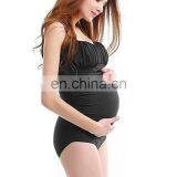 2020 Fashion OEM Ladies Sling Sexy Split Solid Color Maternity Dress Swimsuit Pregnant Women's Printed Bikini Beachwear Swimsuit thumbnail-1