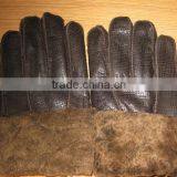 Men Winter Sheepskin Leather Gloves thumbnail-1