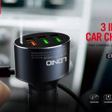 LDNIO C703Q Car Charger USB 2.0 In-car Chargers With 3 USB Ports, QC3.0, 36W thumbnail-4