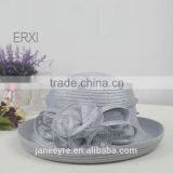 Latest Style Womens' Chuch Hat,Black Straw Hat With Sinamay Flower Decorate thumbnail-4