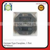 Cat5e Germany RJ45 Bevelled Fiber Faceplate thumbnail-2