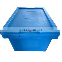 Stacking Moving Plastic Turnover Box Blue Color Tote Box